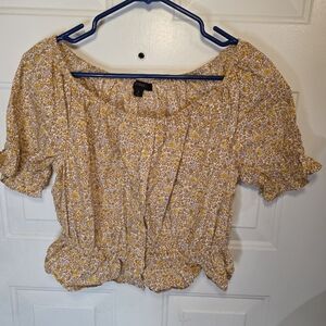 J Crew‎ Floral Yellow Women's Top